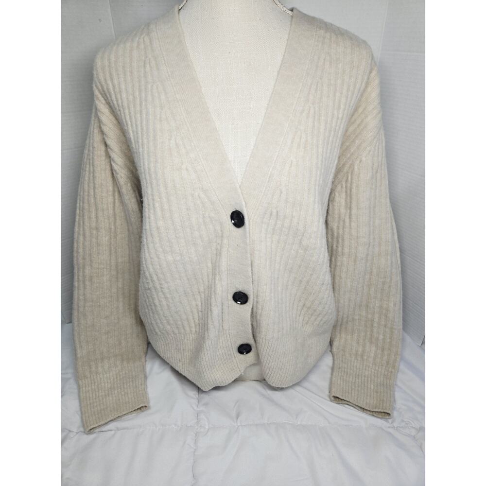 Boho Yaya L t V-Neck Open Cardigan Sweater Quite Luxury Minimalist Indie Ivory